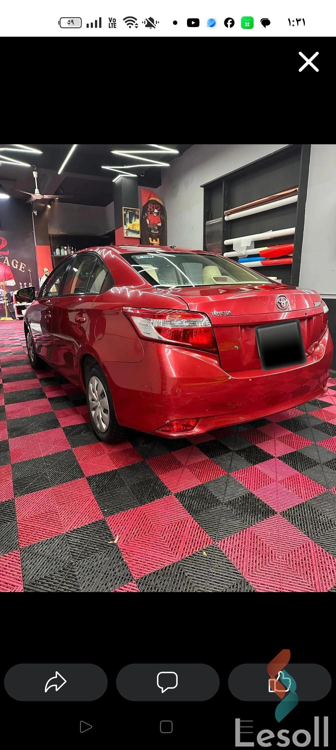 تويوتا يارس اوتوماتك جديدة أحمر موديل 2015 - صورة 2