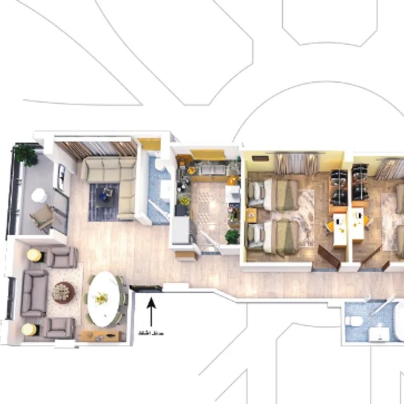 شقة للبيع بمساحة 161 متر و 3 غرف في  القاهرة - صورة 4