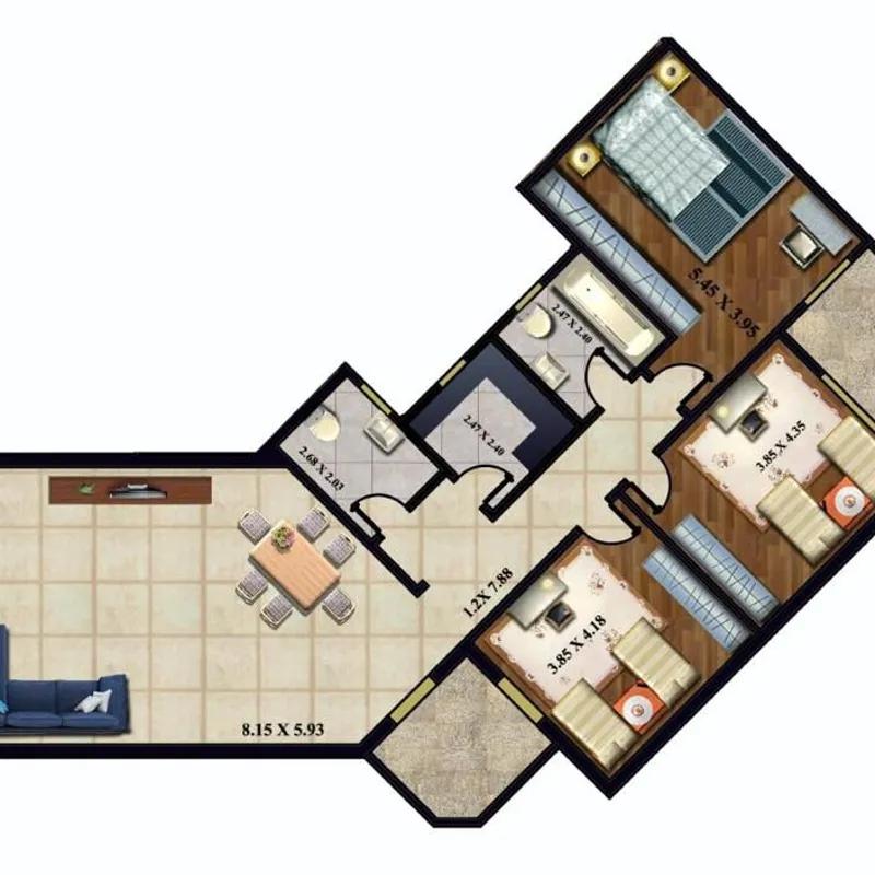 شقة للبيع بمساحة 152 متر و 3 غرف في  القاهرة - صورة 4