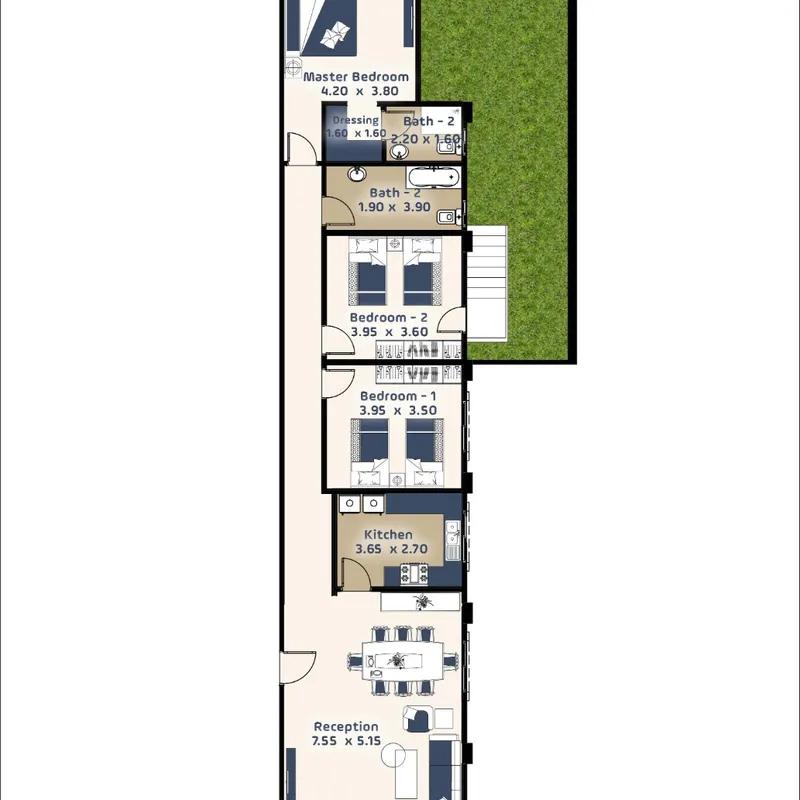 شقة للبيع بمساحة 179 متر و 3 غرف في  القاهرة - صورة 3