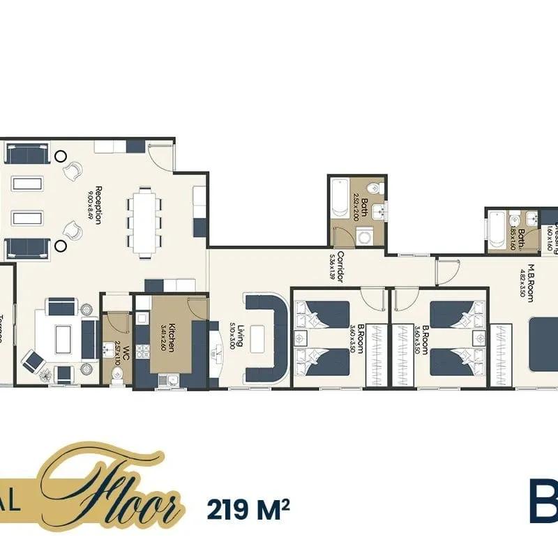 شقة للبيع بمساحة 212 متر و 3 غرف في التجمع الخامس القاهرة - صورة 4