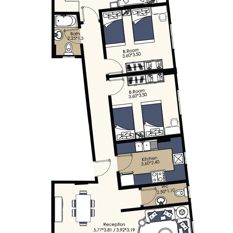 شقة للبيع بمساحة 160 متر و 3 غرف في التجمع الخامس القاهرة - صورة 3
