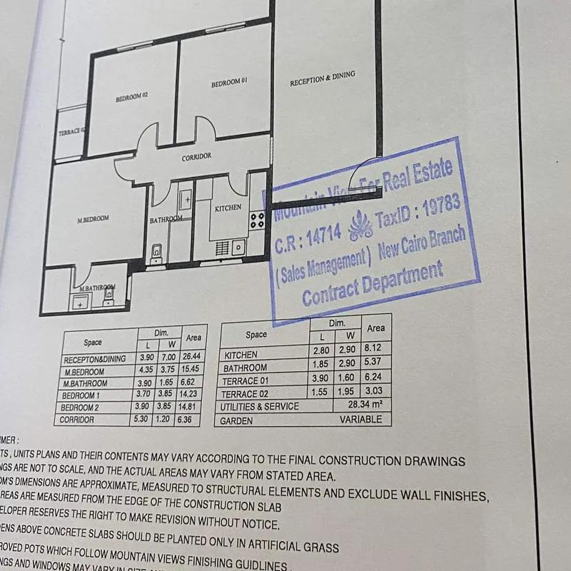 Apartment with garden for sale with an data.area 135 meters and 3 data.rooms in  5th Settlement Cairo 
