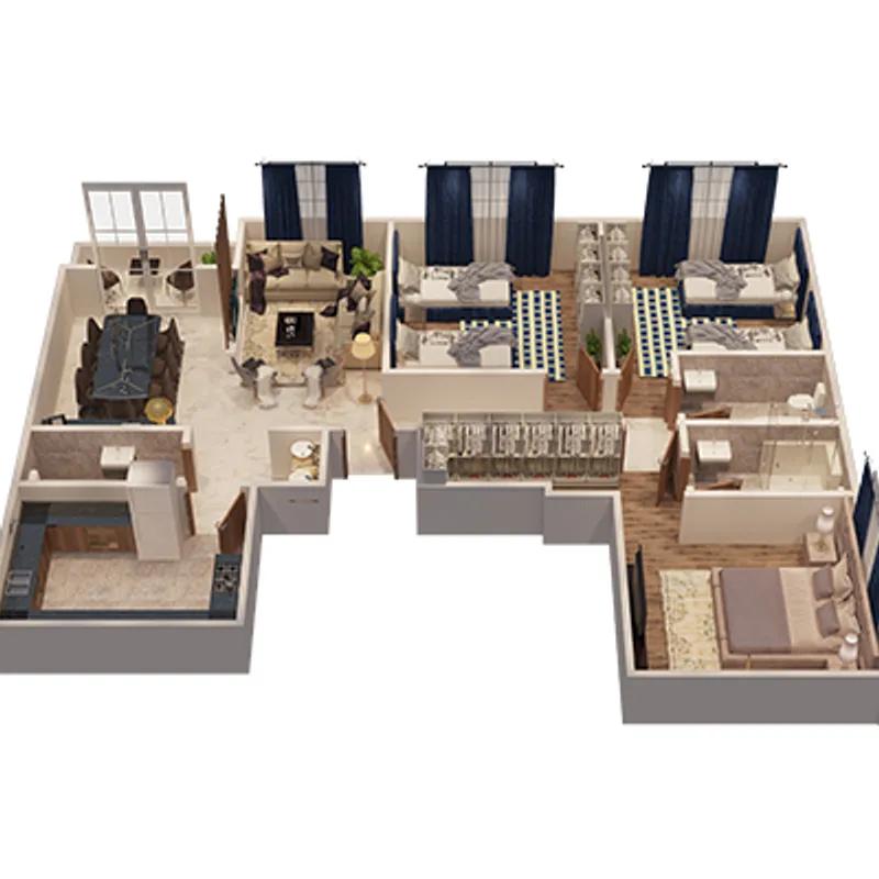 شقة للبيع بمساحة 167 متر و 3 غرف في التجمع الخامس القاهرة - صورة 4