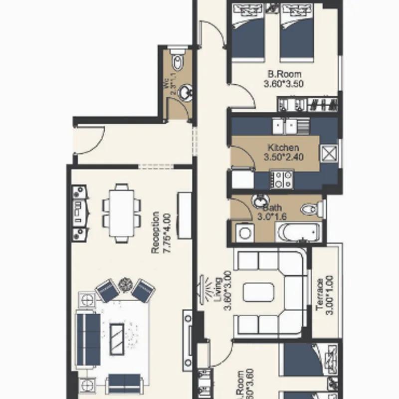 شقة للبيع بمساحة 203 متر و 4 غرف في التجمع الخامس القاهرة - صورة 3