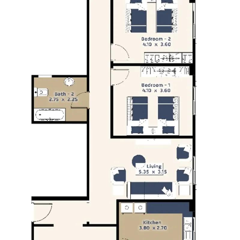 شقة بحديقة للبيع بمساحة 179 متر و 5 غرف في التجمع الخامس القاهرة - صورة 3