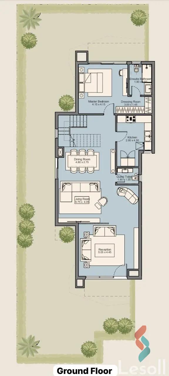 دوبلكس للبيع بمساحة 287 متر و 4 غرف في التجمع الخامس القاهرة
