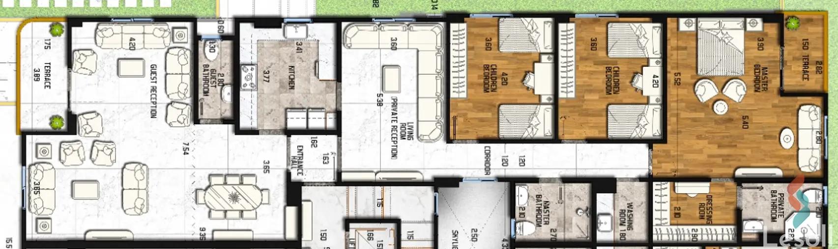 شقة للبيع بمساحة 270 متر و 4 غرف في  القاهرة الجديدة القاهرة - صورة 4