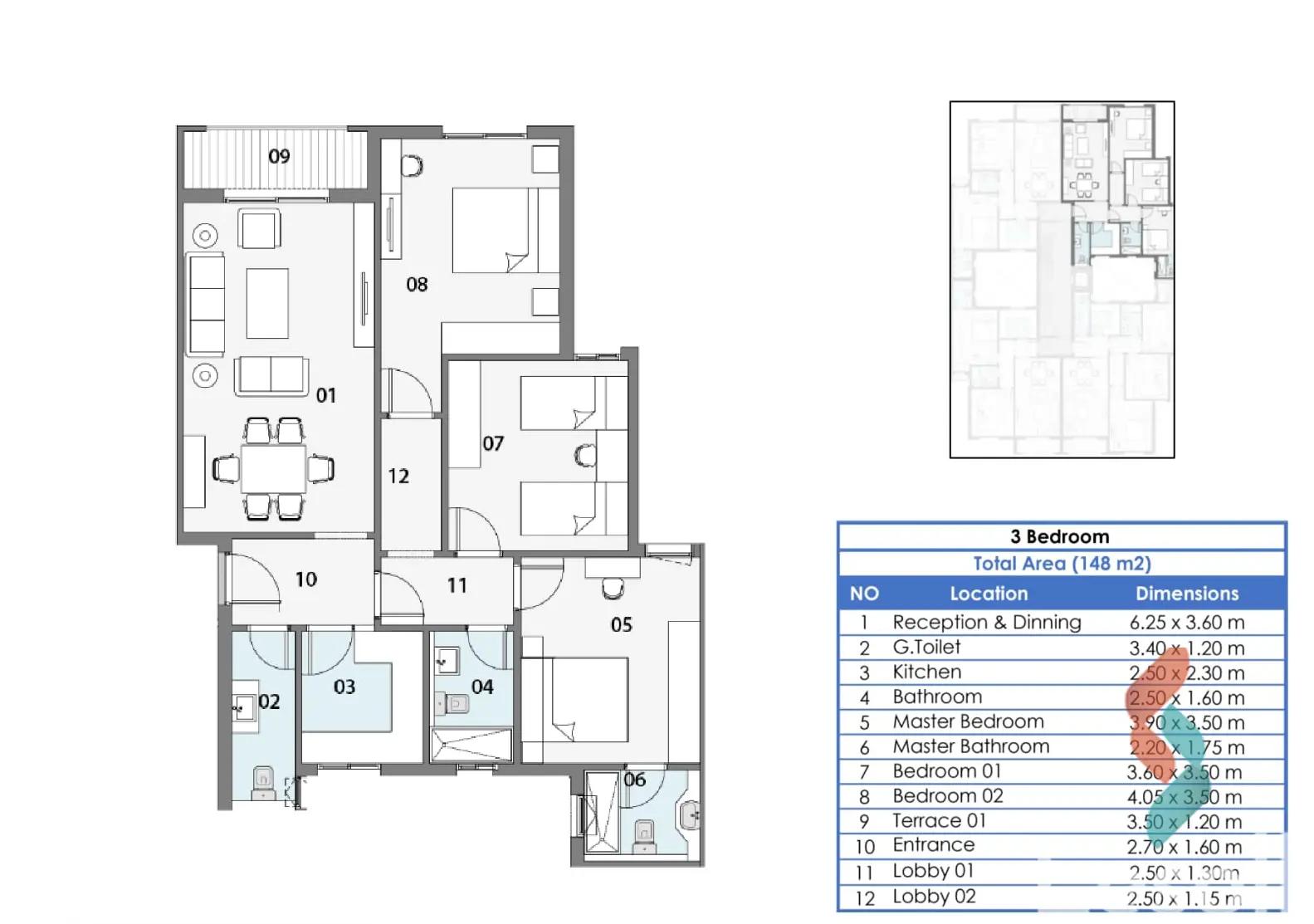شقة للبيع بمساحة 148 متر و 3 غرف في  التجمع الخامس القاهرة - صورة 2