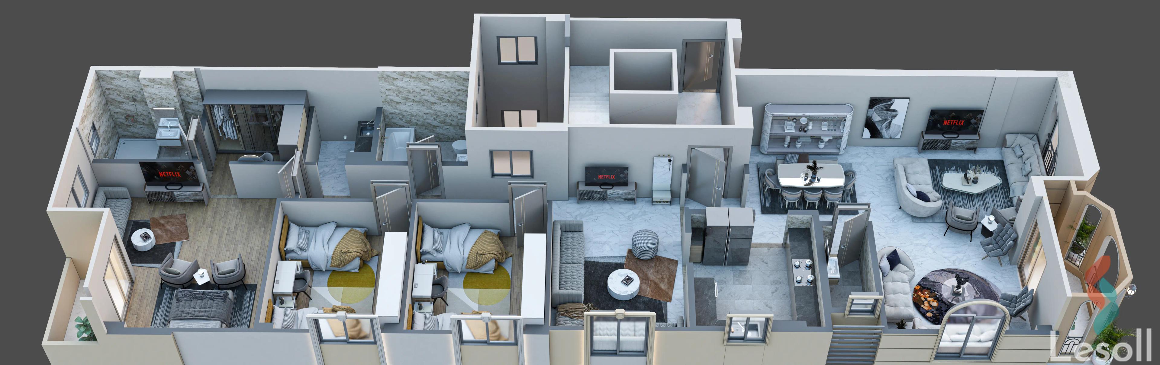 شقة للبيع بمساحة 270 متر و 4 غرف في  القاهرة الجديدة القاهرة - صورة 2