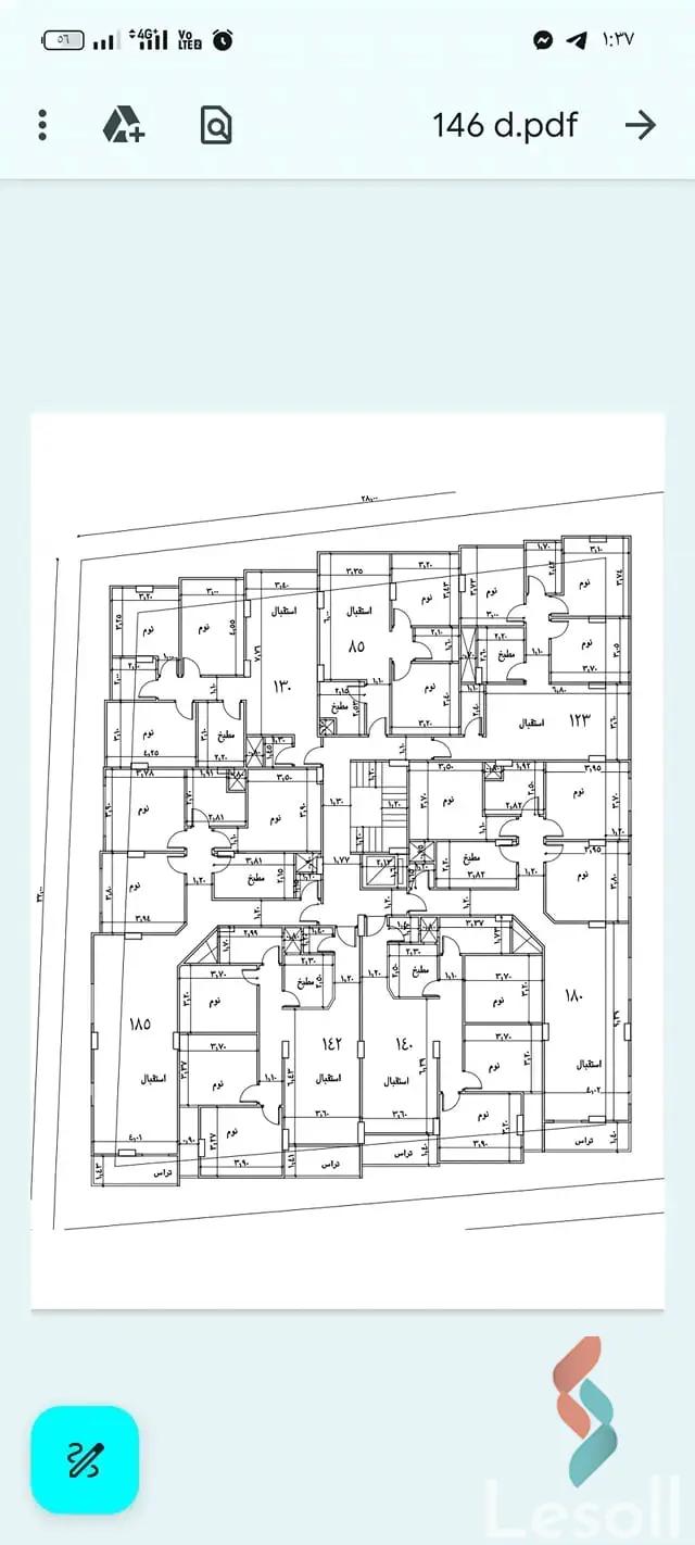 شقة للبيع بمساحة 142 متر و 3 غرف في  ميدان الجيزة الجيزة