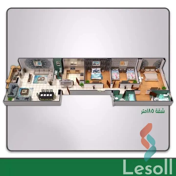 شقة للبيع بمساحة 185 متر و 3 غرف في  التجمع الخامس القاهرة - صورة 3