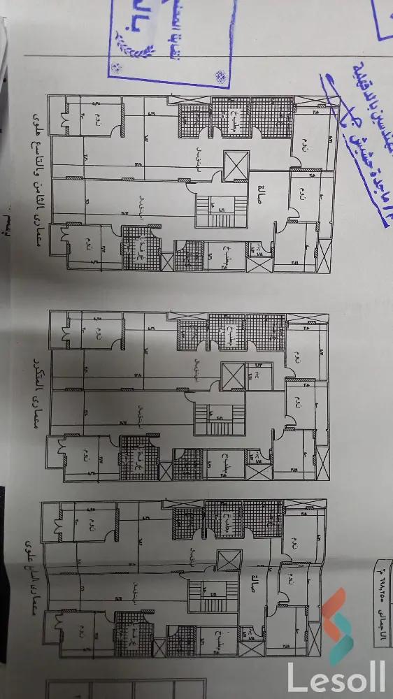 شقة للبيع بمساحة 200 متر و 3 غرف في المنصورة الدقهلية