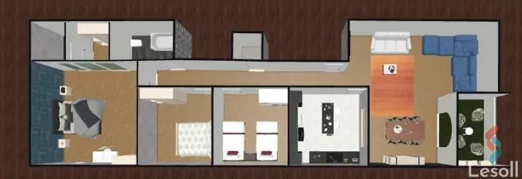 شقة للبيع بمساحة 200 متر و 3 غرف في  العبور القليوبية