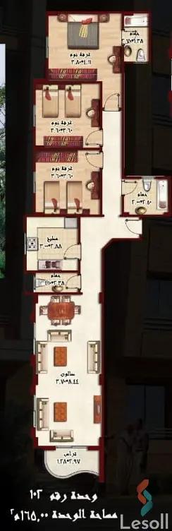 شقة للبيع بمساحة 150 متر و 3 غرف في  6 اكتوبر الجيزة - صورة 2