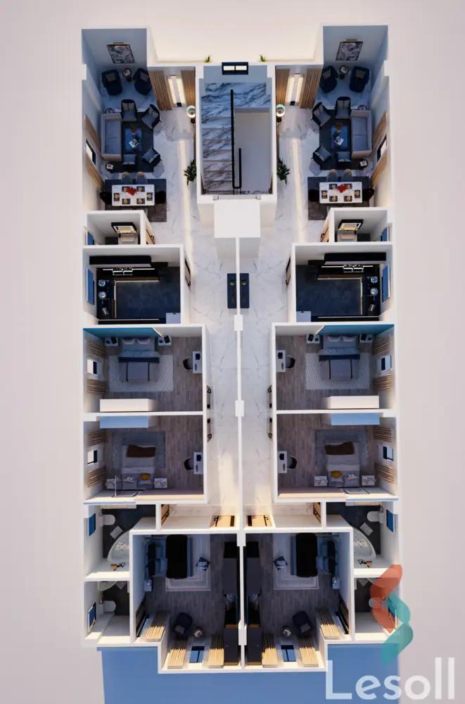 شقة للبيع بمساحة 165 متر و 3 غرف في  دمياط الجديدة دمياط - صورة 4