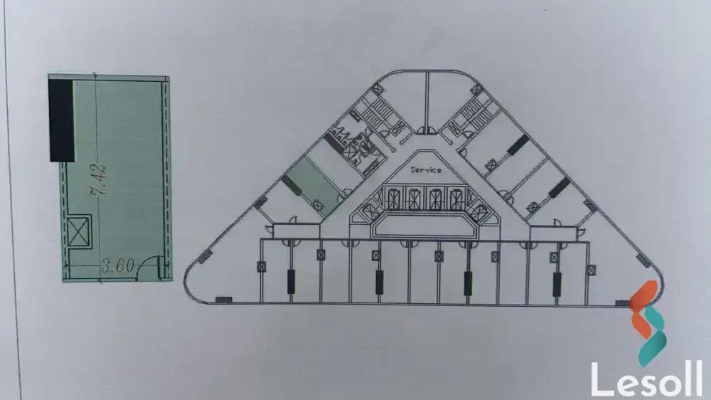 Office for sale with an area 38 meters in Capital New Cairo  - All Images