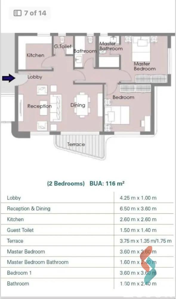 شقة للبيع بمساحة 116 متر و غرفتان في  القاهرة الجديدة القاهرة - صورة 3