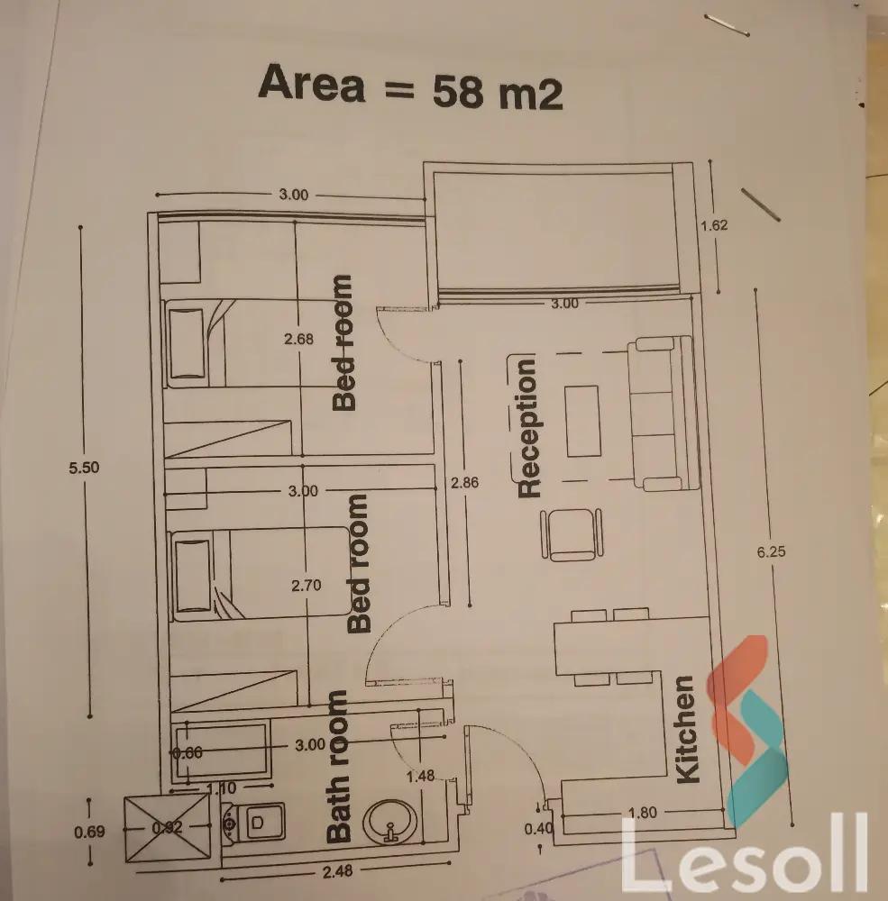 Chalet for sale with an area 60 meters and 2 room in  Marina El Alamein Tourism Section Matrouh  - All Images