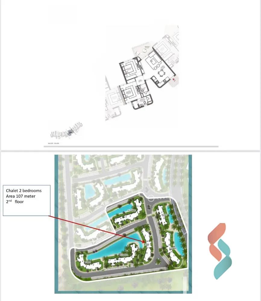 شالية للبيع بمساحة 117 متر و غرفتان في  الساحل الشمالي الاسكندرية