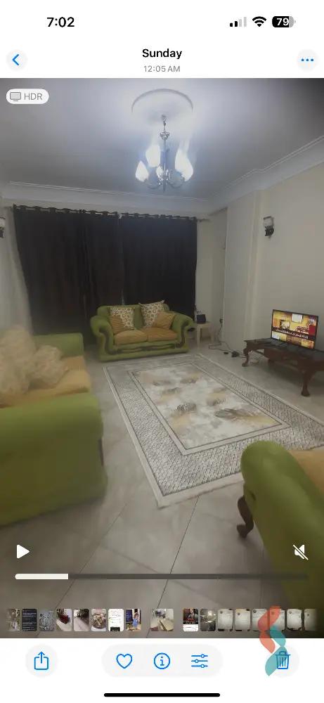 شقة للايجار الشهري بمساحة 120 متر و غرفتان في المهندسين الجيزة