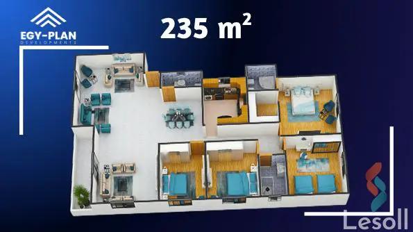 شقة للبيع بمساحة 175 متر و 3 غرف في  الشيخ زايد الجيزة