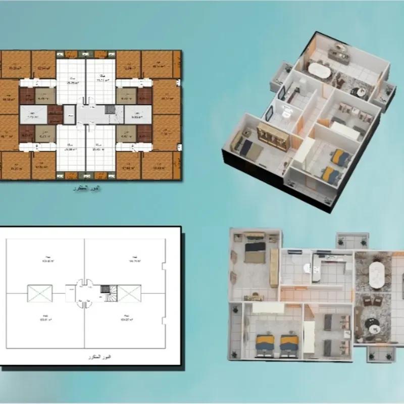 شقة للبيع بمساحة 130 متر و 3 غرف في المنيا الجديدة المنيا