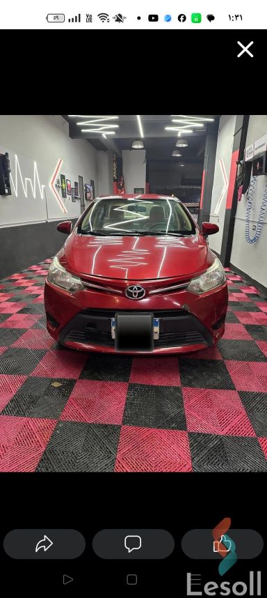 تويوتا يارس اوتوماتك جديدة أحمر موديل 2015