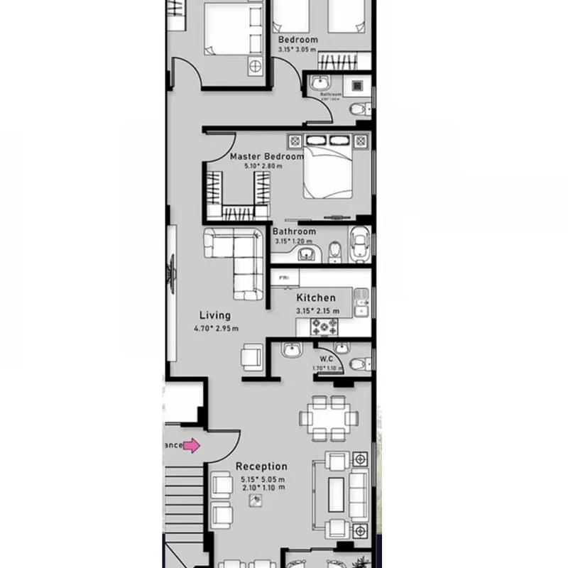 شقة للبيع بمساحة 160 متر و 3 غرف في القاهرة - الصورة الرئيسية