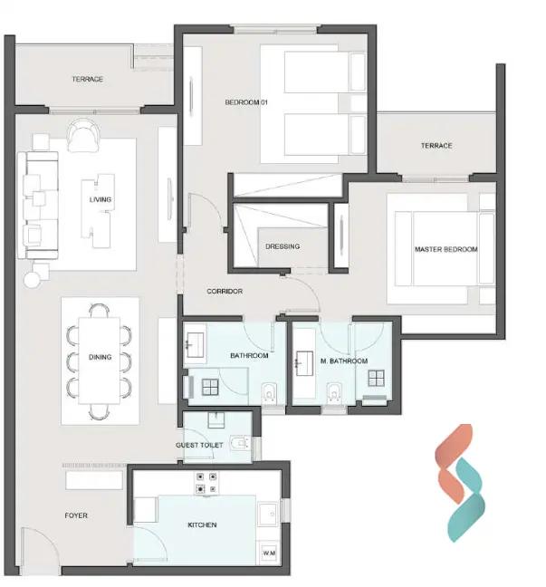 Apartment with garden for sale with an data.area 140 meters and 3 data.rooms in New Cairo Cairo - Image 3