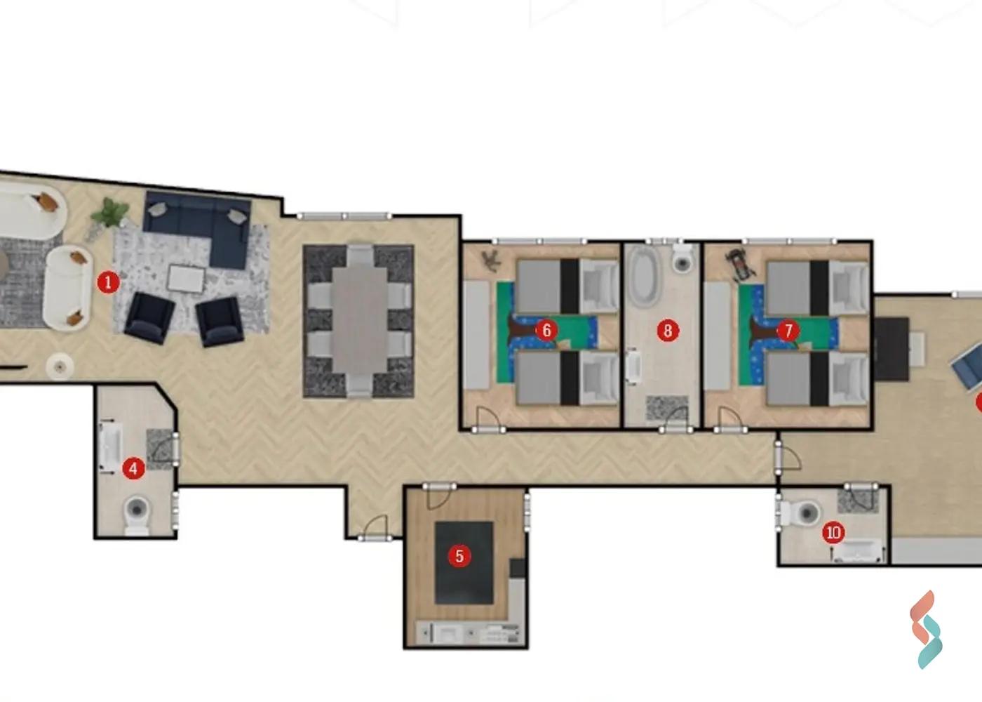 شقة للبيع بمساحة 235 متر و 3 غرف في القاهرة الجديدة القاهرة - صورة 3