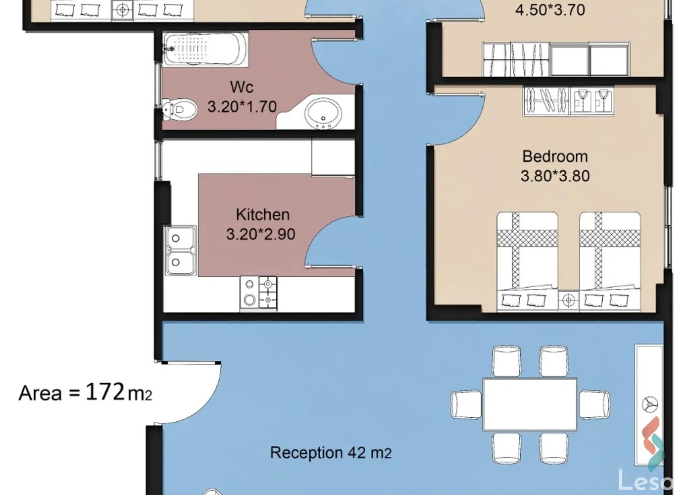 شقة للبيع بمساحة 172 متر و 3 غرف في التجمع الخامس القاهرة - صورة 2