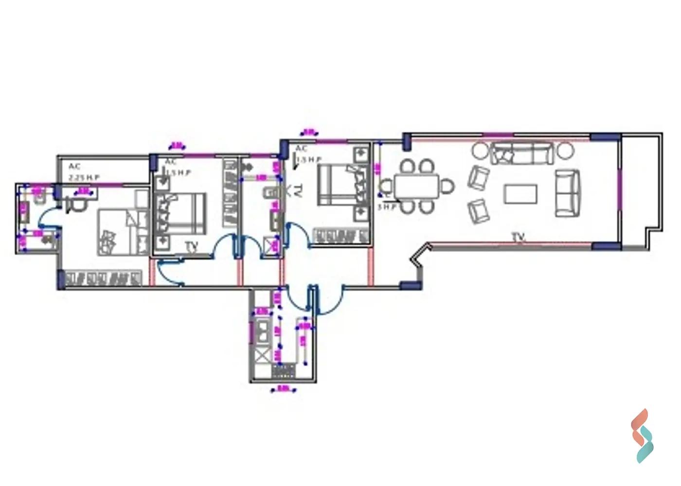 شقة للبيع بمساحة 180 متر و 3 غرف في التجمع الخامس القاهرة - صورة 2