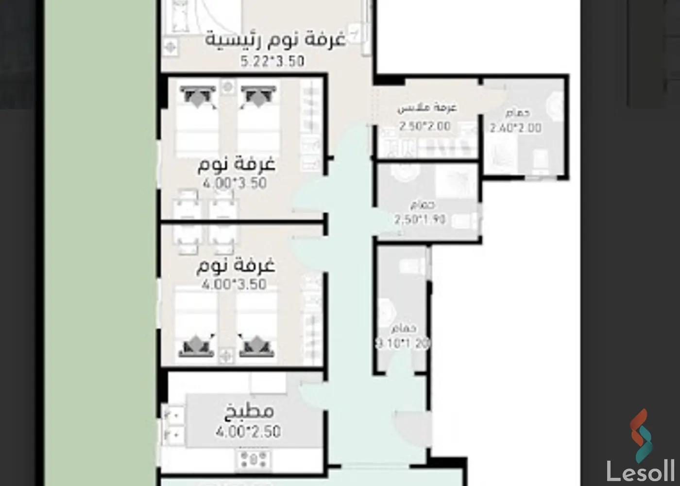 Apartment with garden for sale with an data.area 177 meters and 3 data.rooms in New Cairo Cairo - Image 3