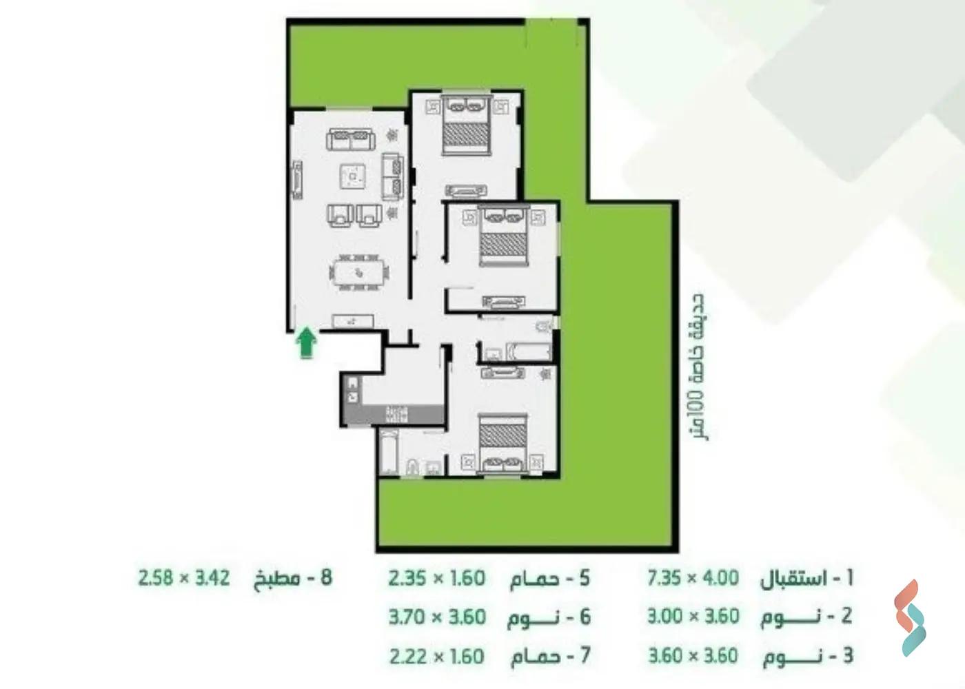 Apartment with garden for sale with an data.area 140 meters and 3 data.rooms in New Cairo Cairo - Image 3