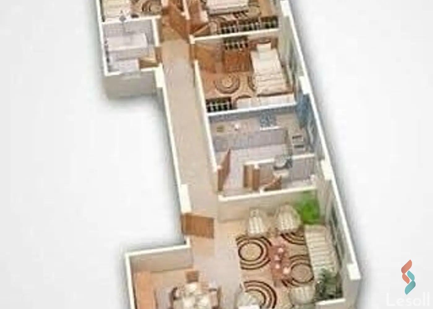 Apartment for sale with an data.area 135 meters and 3 data.rooms in Hadayek October Giza - All Images