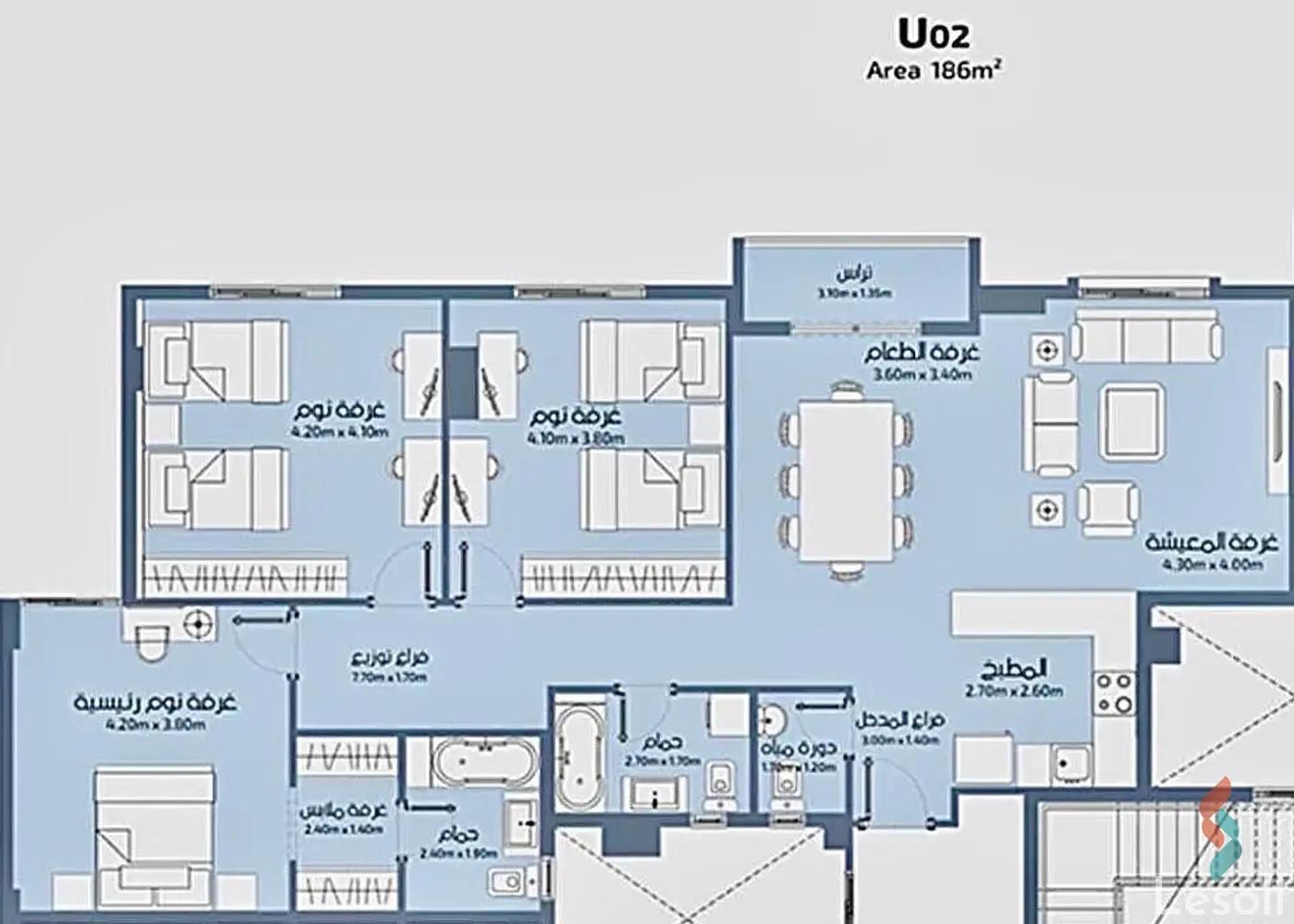 Apartment for sale with an data.area 186 meters and 5 data.rooms in 5th Settlement Cairo Apartment for sale with an data.area 186 meters and 5 data.rooms in 5th Settlement Cairo