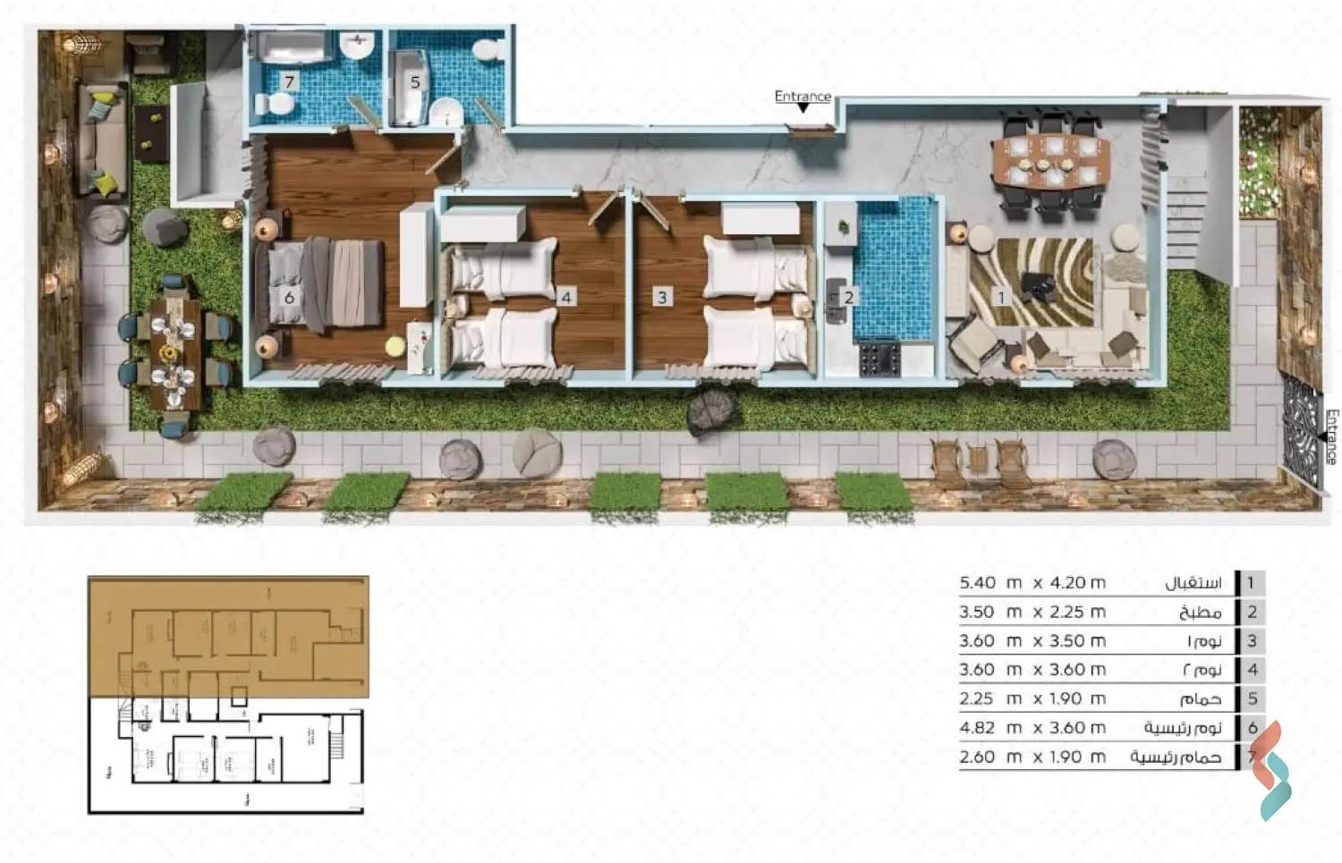 Apartment with garden for sale with an data.area 145 meters and 3 data.rooms in New Cairo Cairo - Image 3