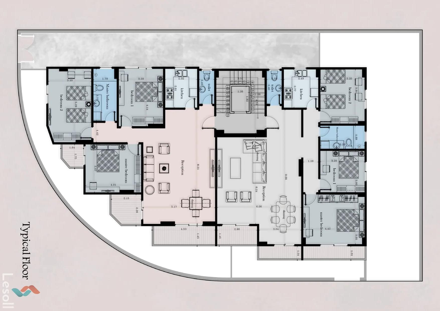 شقة للبيع بمساحة 180 متر و 3 غرف في القاهرة الجديدة القاهرة - صورة 2