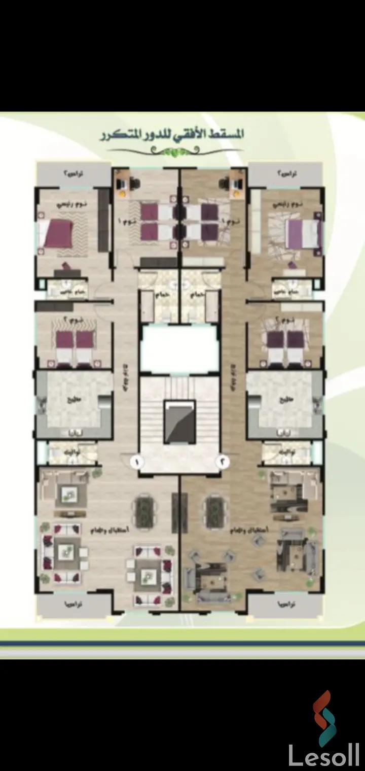 شقة للبيع بمساحة 220 متر و 3 غرف في السادس من أكتوبر الجيزة - صورة 2