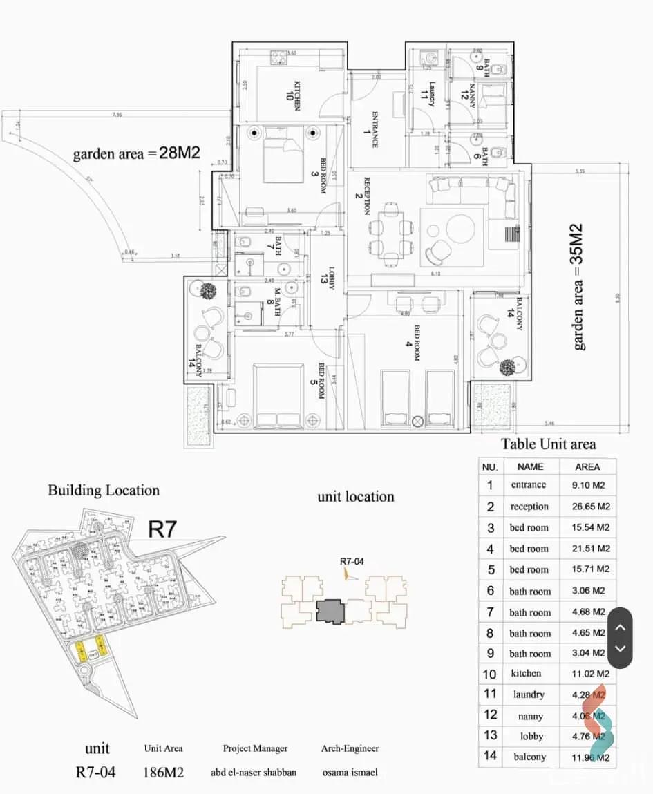 Apartment with garden for sale with an data.area 186 meters and 4 data.rooms in Cheikh Zayed Giza - Image 2