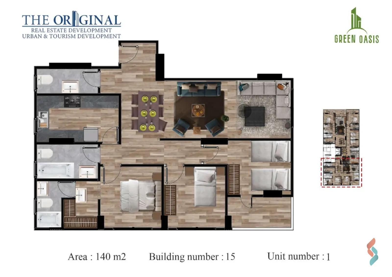 شقة للبيع بمساحة 135 متر و 3 غرف في مدينة نصر القاهرة