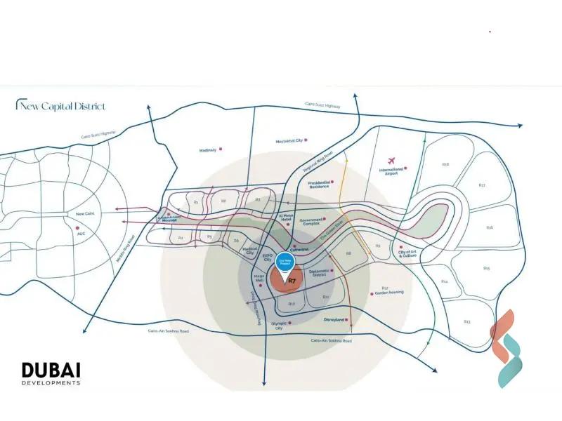 شقة بحديقة للبيع بمساحة 142 متر و غرفتان في العاصمة الإدارية القاهرة