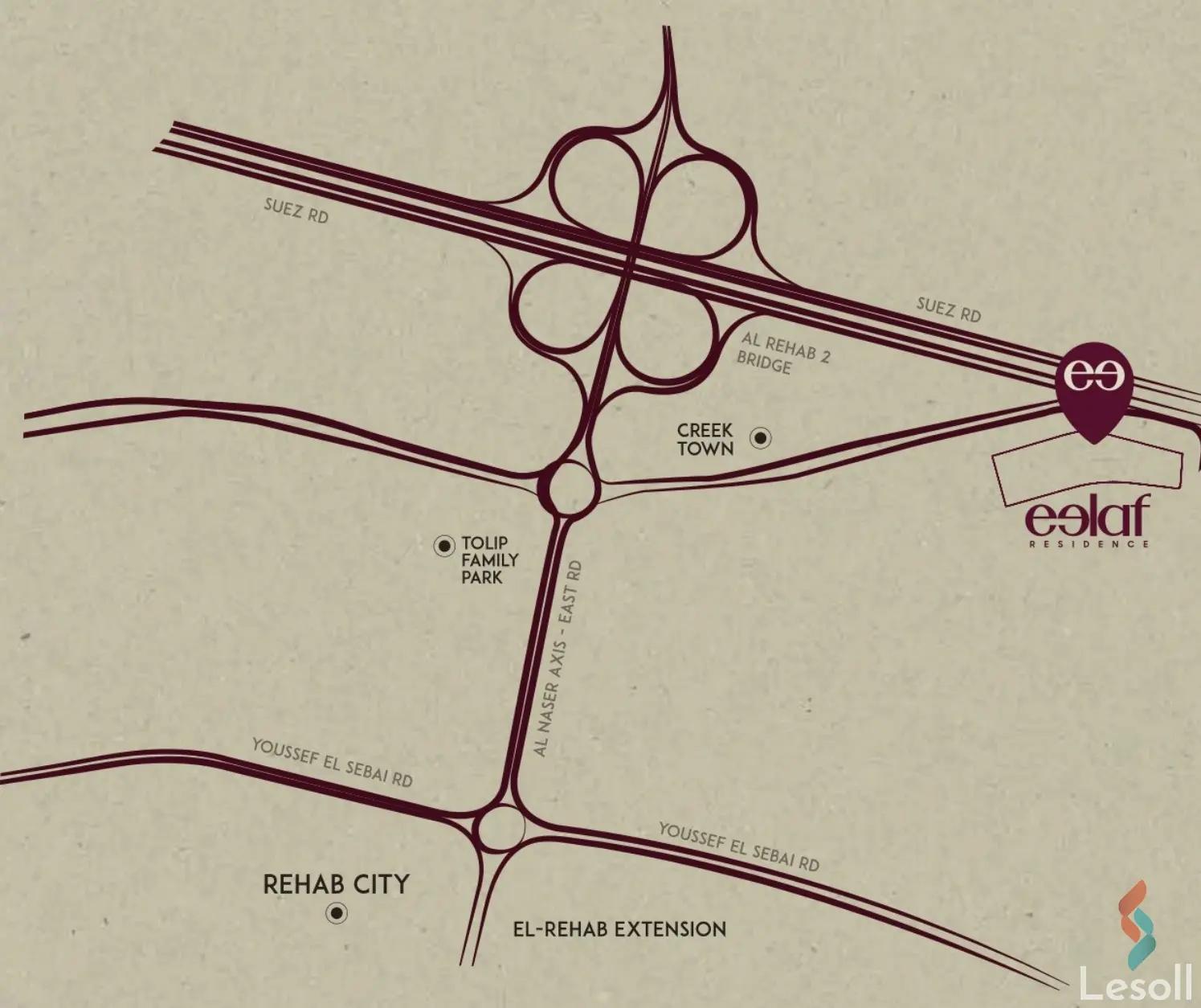 شقة للبيع بمساحة 170 متر و 3 غرف في التجمع الخامس القاهرة - صورة 2