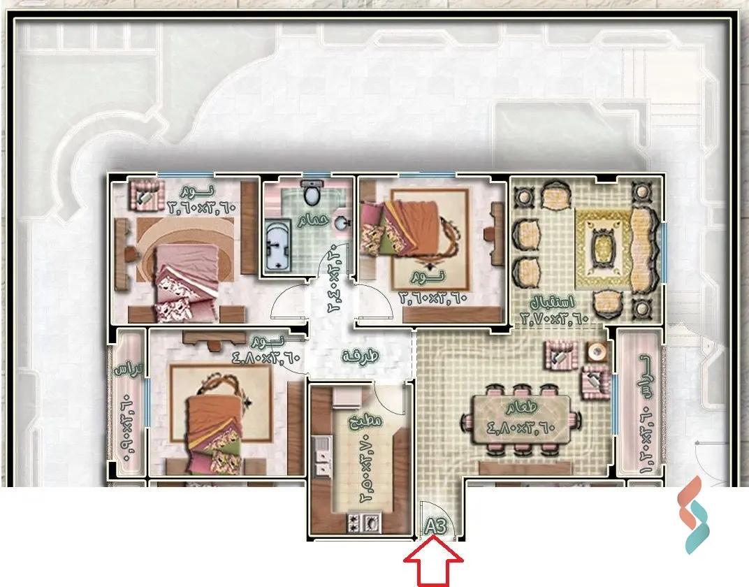 شقة للبيع بمساحة 140 متر و 3 غرف في مدينة الشروق القاهرة - صورة 2