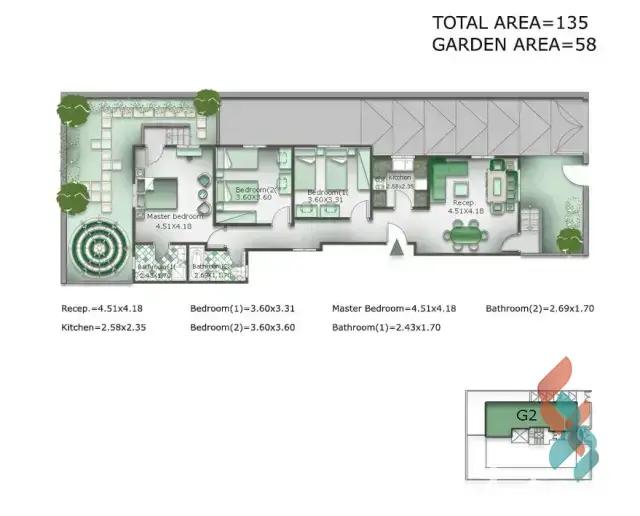 شقة للبيع بمساحة 135 متر و 3 غرف في التجمع الخامس القاهرة - كل الصور