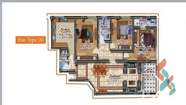 شقة للبيع بمساحة 215 متر و 3 غرف في التجمع الخامس القاهرة - صورة 3