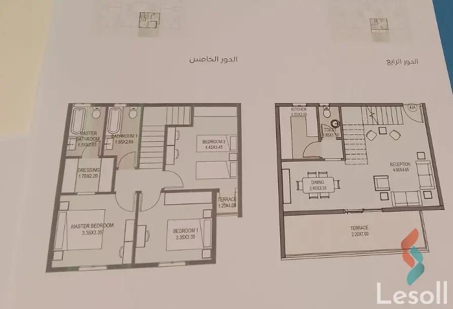 دوبلكس للبيع بمساحة 159 متر و 3 غرف في القاهرة الجديدة القاهرة - صورة 2