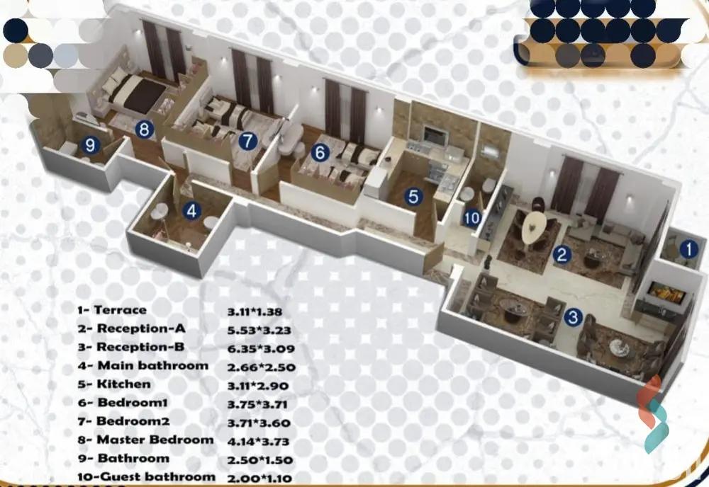 شقة للبيع بمساحة 185 متر و 3 غرف في القاهرة الجديدة القاهرة - صورة 4