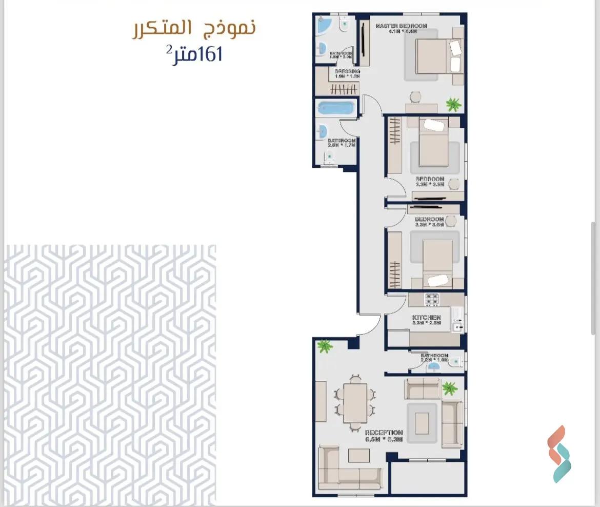 شقة للبيع بمساحة 161 متر و 3 غرف في التجمع الخامس القاهرة - صورة 2
